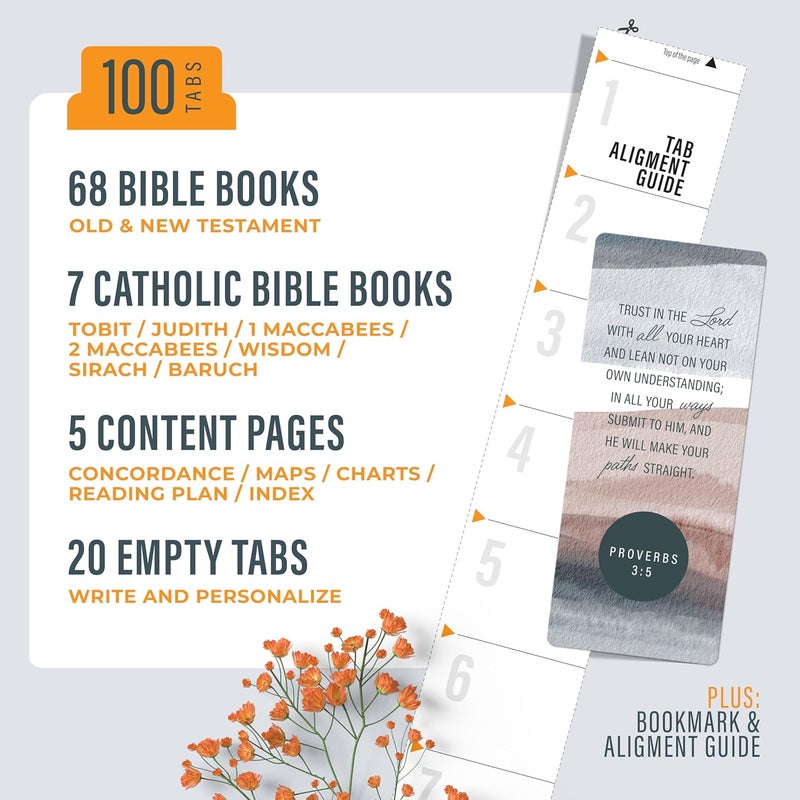 OFFILICIOUS Bible Book Tabs, 100 Gold-Foiled, Soft-Touch, Laminated Bible Tabs for Holy Bible, Protestant & Catholic Bible Tabs, Blue Bible Tabs for Women & Men - Image 2